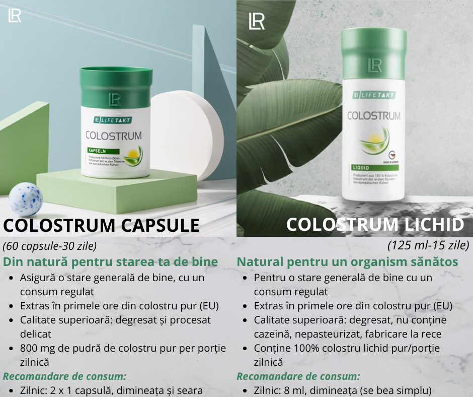 Diagrama componentelor bioactive din colostru